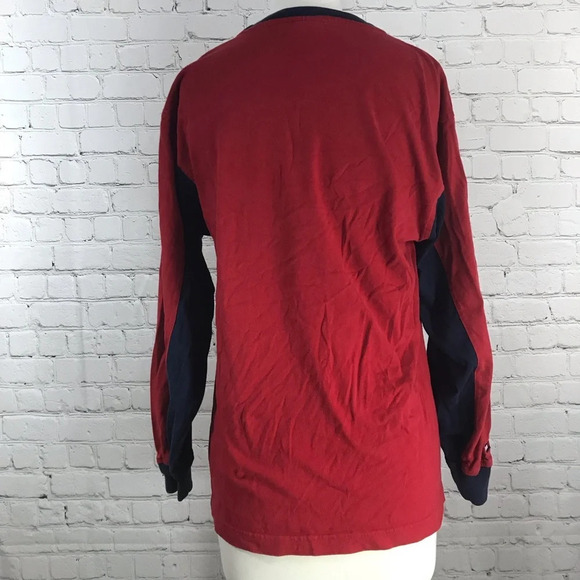 Vintage Y2K Junior’s Tommy Hilfiger Red Crew Neck Long Sleeve Shirt - Size XL - Picture 4 of 7